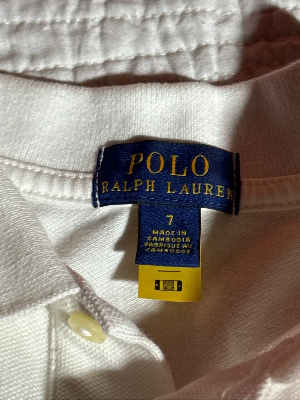 Ralph Lauren White Polo Shirt with Navy Pony